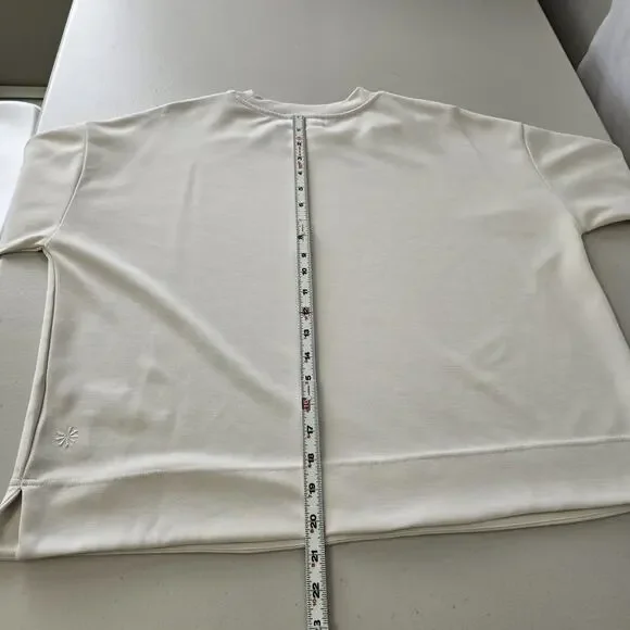 Athleta Super Soft Sweatshirt Women's L Cream Long Sleeve Crew Neck - Picture 9 of 15